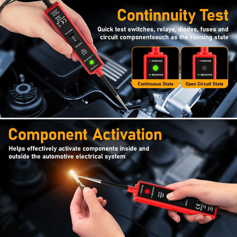 Durable 6 To 24V DC Automotive Circuit Tester Light with 13 Feet Leads testing car engine for continuity and polarity