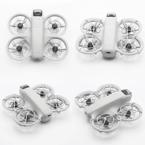 Colorful Drone Propellers For Neo 2 Quiet Low Noise Paddle Style Replacement Set In Crystal Gray Finish shown on drone