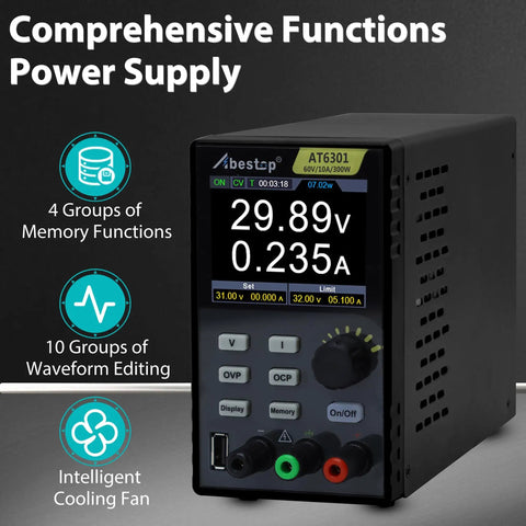 Beast 60V 10A Variable DC Power Supply With 300W Output, 110V Input, Four Digit High Resolution 2.8 Inch IPS Display