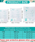 16 Pack 18 By 23 Inch Expanding Packing Foam Bags For Shipping Electronics And Fragile Items Instant Expansion Rapid Cushioning No Brainer To Use Space Saving Foam For Irregular Items, showing product size and instructions.