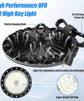High performance UFO High Bay LED Shop Light 6000K daylight with hanging hook and US plug