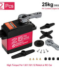 Beefy Pair Of 25Kg Digital Servo Motors With Full Metal Gear Waterproof High Torque for RC Cars Crawlers and Robots