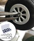 Using E-Clip Heavy Duty Assortment Kit for Automotive Machinery and DIY on a wheel hub, with 250 pcs stainless steel variety.