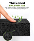 Close-up of a thickened black EVA foam pad with finger pressing down, used for the Garden Stool And Kneeler 7 Piece Set With Aluminum Tools.