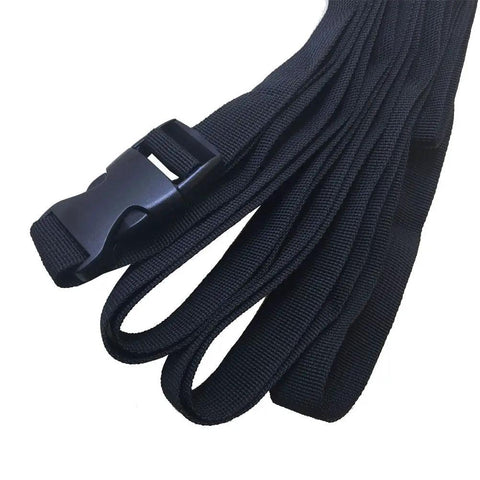 Two Pack 13 Foot Nylon Straps With Quick Release Buckle 1 Inch Wide Adjustable Heavy Duty Lashing Straps coiled with buckle visible