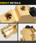Badass Heavy Duty Brass PV2 Proportioning Valve For Disc Drum Brake Swap Replacement 172-1353 detailed view with fittings.