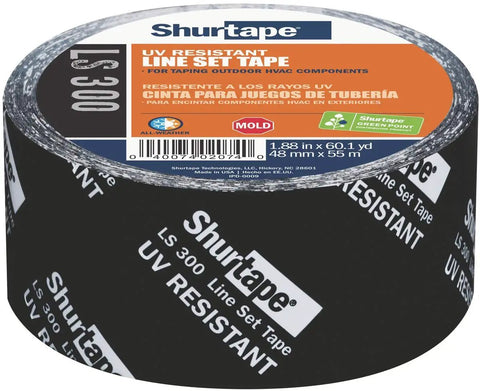 HVAC Line Set Tape LS 300 55 Meter Length 48 Millimeter Width Black Budget Friendly Durable UV Resistant Easy Unwind