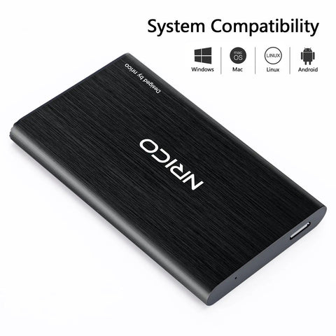 Ultra Slim 750GB Portable External Hard Drive USB 3.0 HDD Storage For PC Desktop Laptop Mac PS4 Xbox One Black Shockproof View