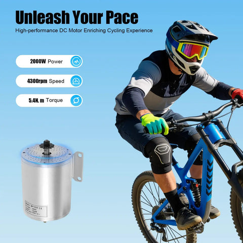 Biker with 48V 2000W Brushless DC Motor Kit With 4300RPM, 5.4 Nm Controller And LCD Throttle, highlighting performance
