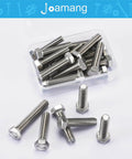M8 X 25Mm Hex Head Bolts Set 20 Pack Stainless Steel 304 A2-70 Fully Threaded M8 X 1.25 Pitch Bright Finish Hexagon Head Screws