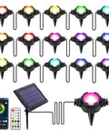 RGB Pathway Lights 42 Ft With USB Charging Waterproof Yard Garden Walkway Lights Smart App Control And Remote Music Sync Timing Dimmable