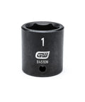 Nineteen Piece Half Inch Drive Six Point Standard Impact Socket Set SAE With Off Corner Loading Black Oxide Finish Close-up