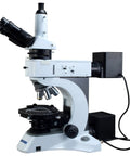 Infinity Trinocular Polarizing Metallurgical Microscope With 50X To 1000X Magnification Reticle Eyepieces Plan Infinity Achromatic Objectives High Eyepoint 10X Eyepieces Crosshair Grids Ideal For Metalworking Pro Grade Materials Analysis, side view