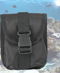 Black Diving Weight Bag For Scuba Gear With Quick Release Buckle Oxford Cloth Construction; Reef Background