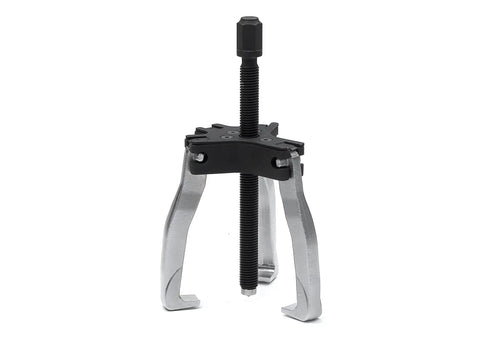 Two Or Three Jaw Ratcheting Leg Puller Kit For Auto Repair And Shop Use Internal And External Puller Short And Long Reach 5 Ton Capacity Heavy Duty Model 3628D in upright position