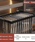Expandable Trouser Rack With Silent Glide Rails And Drawer Pants Hanger System Space Saving Closet Rod Organizer For Slick Wardrobe Storage with pants.