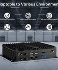 Beat The Heat Industrial Fanless Mini Pc With Intel Core I3 8130U Chips showing ports and features in a warehouse setting.