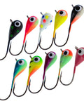 Tungsten Ice Jigs 6mm Variety Pack 10pcs With Long Shank Hooks For Ice Fishing And Panfish UV Glow Tear Shape Design Drops Fast Fewer Hangups Ultra Sensitive Tackle For Year Round Angling