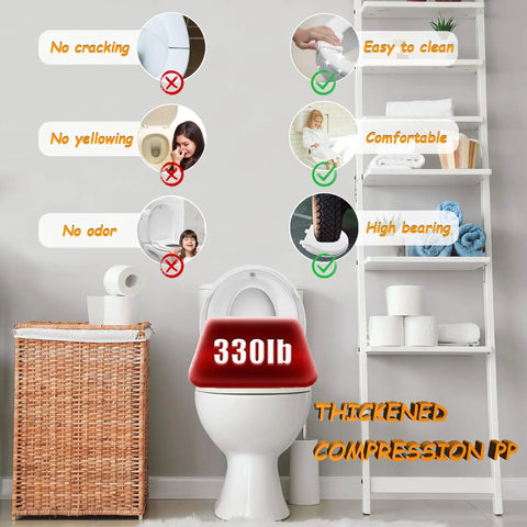 Smooth Action Two In One Toilet Seat With Detachable Toddler Potty Training Cushion Soft Close Quiet Latch No Sweat Setup Growing Kids Swear By This Easy Wipe Down White Ring Real MVP Home Essential