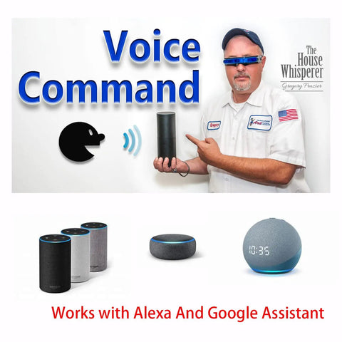 Man demonstrating Smart WiFi Ceiling Fan Remote Kit With Alexa Google Assistant And Smart Life App No Hub Needed