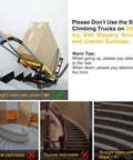 120W Powered Electric Stair Climbing Hand Truck Dolly Cart With 24V Lithium Battery carrying a box on straight stairs