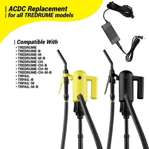 Industrial Grade Heavy Duty Solid Go To 12 Volt AC DC Replacement Power Supply For Tredrume Trpail Electric Drum Pump Charger setup.