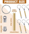 XunYee 12-piece woodturning keychain kit with brass-colored mandrel rods, metal rings and end caps
