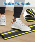 10 Foot Floor Cable Cover Protector Pro Grade Heavy Duty PVC Duct Easy To Unroll And Route Cables, Prevent Trip Hazards