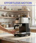 Coffee maker on countertop with Self Adhesive Mini Caster Wheels For Appliances 8 Pack, Appliance Rollers for easy access and space saving.