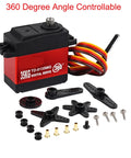 Top Shelf Heavy Duty Digital Servo 35KG Torque providing Full 360 Degree Continuous Rotation control with accessories for RC projects.