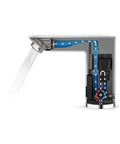 Cross-section view of Baucosmopolitan E Touchless Electronic Faucet With Temperature Control Lever Battery Powered Hands Free Infrared Sensor Water On Off For Kitchen Or Bath, 60 Second Auto Shutoff, Easy Install, Water Saving Convenience.