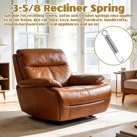 Rock Solid Heavy Duty Stainless Steel Recliner Springs For Long Neck Chairs 4 Pack Built Tough Tension Hooks beside leather recliner.