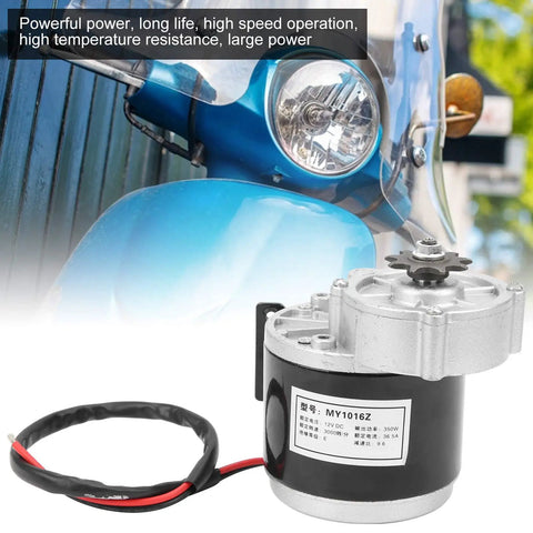 350W 12V DC Brushed Motor With 9T Gear Reduction For DIY Electric Bicycle And Scooter, 3000 RPM High Speed, Aluminum Alloy Construction