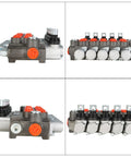 Five Spool Adjustable Hydraulic Directional Control Valve Monoblock For Tractor Loader 13 GPM 3600 PSI Cast Iron Heavy Duty