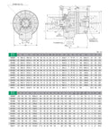 Technical drawing of Hollow Rotary Hydraulic Cylinder For CNC Machines with dimensions for space-saving design and applications.