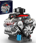 Mini V8 Engine Model Kit That Actually Runs displayed with box and detailed engine design