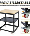 Badass Heavy Duty Rolling Planer Stand With Solid Steel Frame And Five Hundred Pound Lifting Capacity For Smooth Caster Movement And Flexible Power Tool Organization In Every Workshop with sturdy wooden top and locking swivel casters.