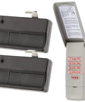 Keypad and two remotes for garage door opener 373LM and 377LM 315MHz purple learn button compatible easy plug and play setup