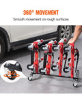 Car Dolly Rack Storage Organizer With 360 Degree Rotatable Wheels And Hydraulic Ratchet Trolley Jack Stand Holder For Four Dollies