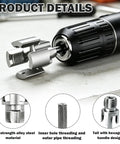 Kick Some Grass With This Killer 3 Piece Pvc Pipe Threader Set Designed For 1/2 And 3/4 And 1 Inch Plastic Pipes Electric Drill Ready dual-function threading tool