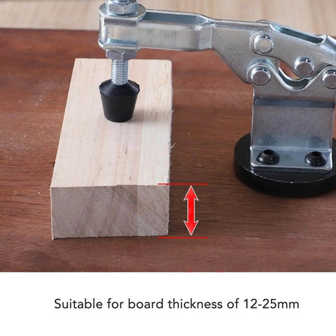 Quick Release Woodworking Bench Clamp Set With Toggle Clamps For Woodworking Jigs And Fixtures Hold Down Clamps For Welding Drill Press Crosscut Sled And Wood Board Fixing securing a wood board
