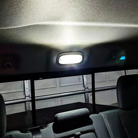Lit White LED Interior Light Kit For Dodge Ram 2009 to 2018 Pickup Trucks 1500 2500 3500 Installed in Car Cabin