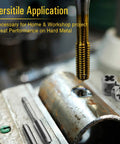 Close-up of 40 Piece Metric Tap And Die Set With Titanium Coated GCr15 Bearing Steel used for threading metal pipe