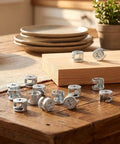 Hardcore Zinc Alloy Cam Lock Fasteners 24 Pack For Cabinets Drawers And Wardrobe Panels Rust Proof Cam Bolt Nut Set on wooden table.