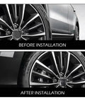 Top Shelf American USA Flag Wheel Center Caps For Chevrolet GMC Colorado Yukon Sierra 3.25 Inch Rim Hub Covers Blackout Design before and after installation