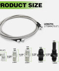 70 Inch Transmission Cooler Lines Kit With 6AN Hose Fittings Universal Fit durable stainless braided hose and adapter fittings