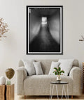 Vintage Framed Print of Wilson Dam Hydroelectric Plant with Turbine and Generator Spanning the Tennessee River Muscle Shoals Alabama Retro Vibes Wall Art Decor Library of Congress Archive Inspired displayed in a living room