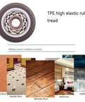 Low Profile 1 Inch Silent Ball Bearing Casters 4 Pack Mini Furniture Wheels For Beds And Drawers Dead Quiet Smooth Operator Design uses TPE rubber tread.