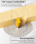 Close-up of tungsten carbide blade from Pro Grade 35 Piece Router Bit Set With 1 Quarter Inch Shank showing smooth wood cutting.