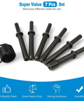 Heavy Duty Smoothing Pneumatic Air Rivet Hammer Tools Kit 7 Piece Set For Quick Riveting Rugged 40RC Steel chisel set and spring